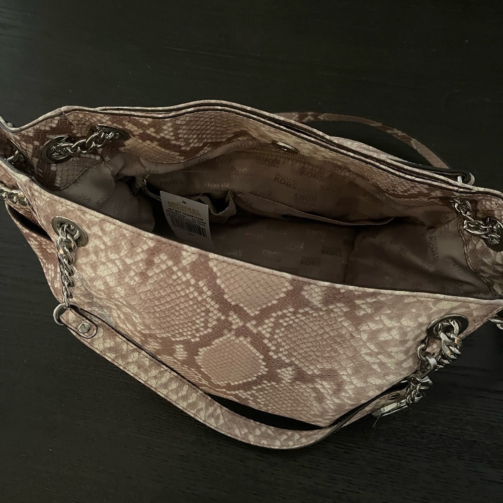 Michael Kors Tan Snake Print Shoulder Bag - Picture 2 of 3